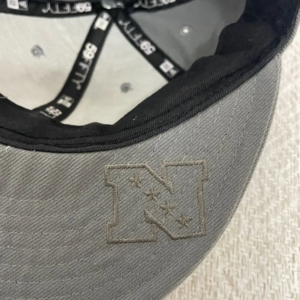 New Era 59 Fifty Mens 7 New York Giants Fitted Hat Cap Gray